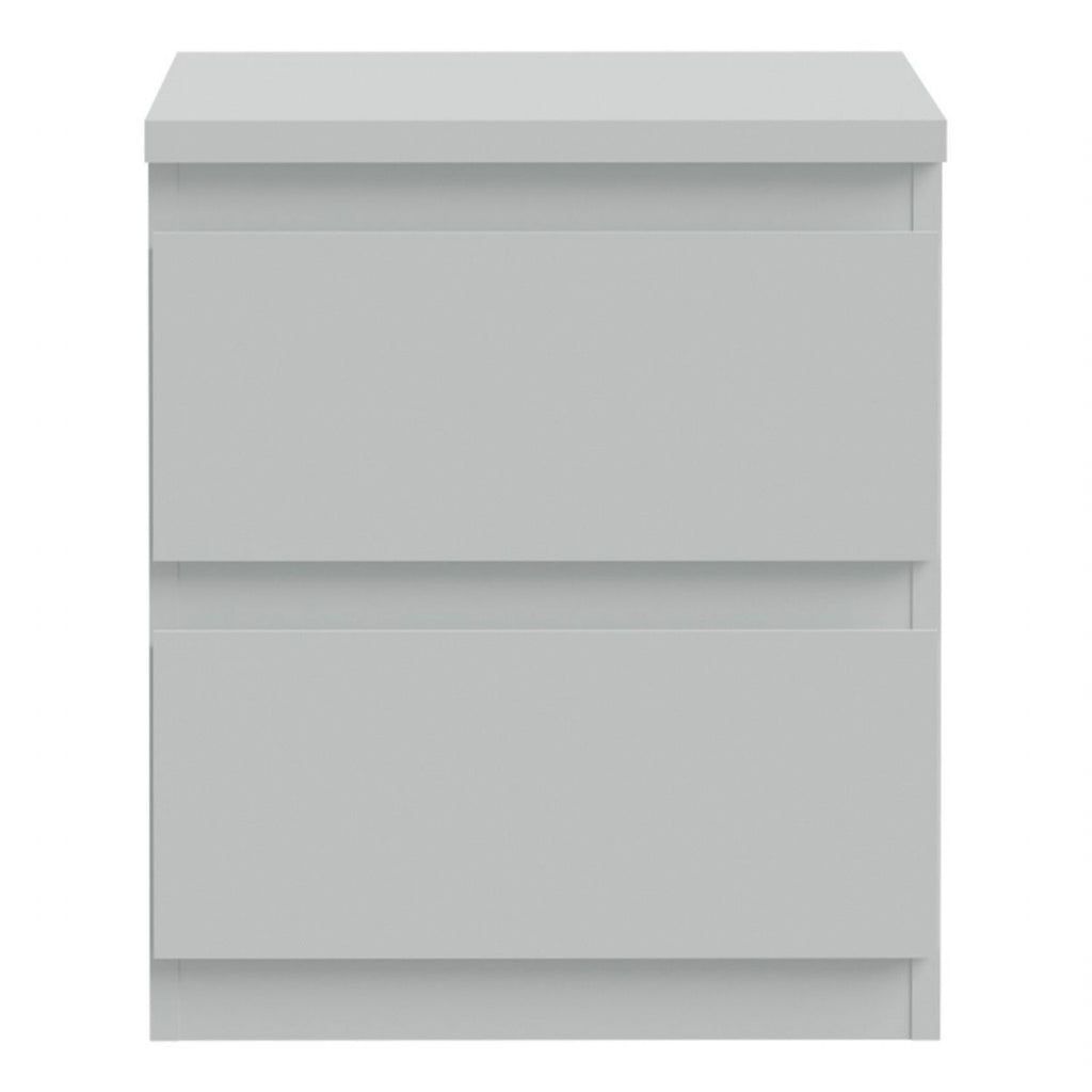 Edmore 2 Drawer Bedside Table in Light Grey