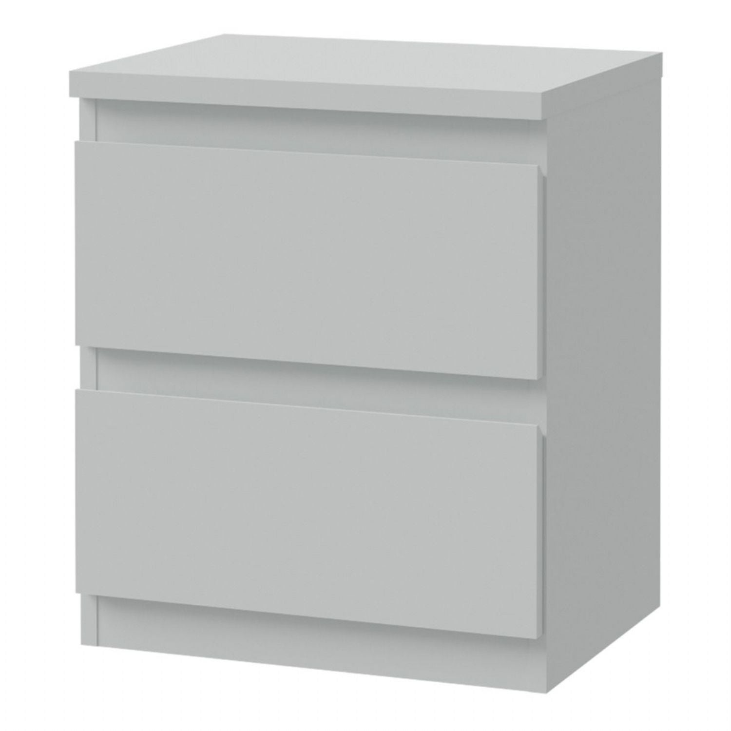 Edmore 2 Drawer Bedside Table in Light Grey