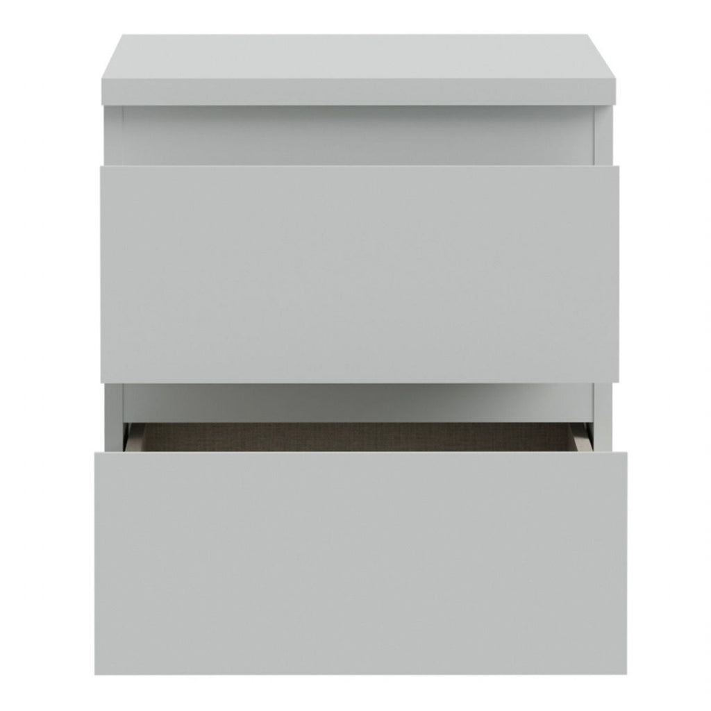 Edmore 2 Drawer Bedside Table in Light Grey