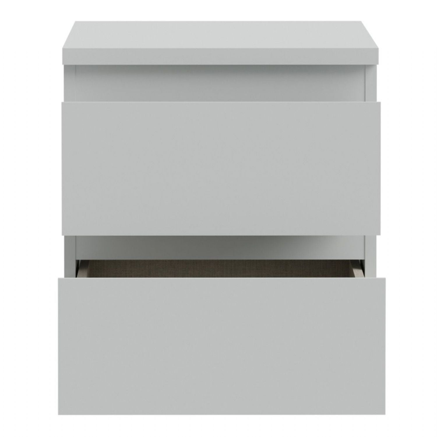 Edmore 2 Drawer Bedside Table in Light Grey