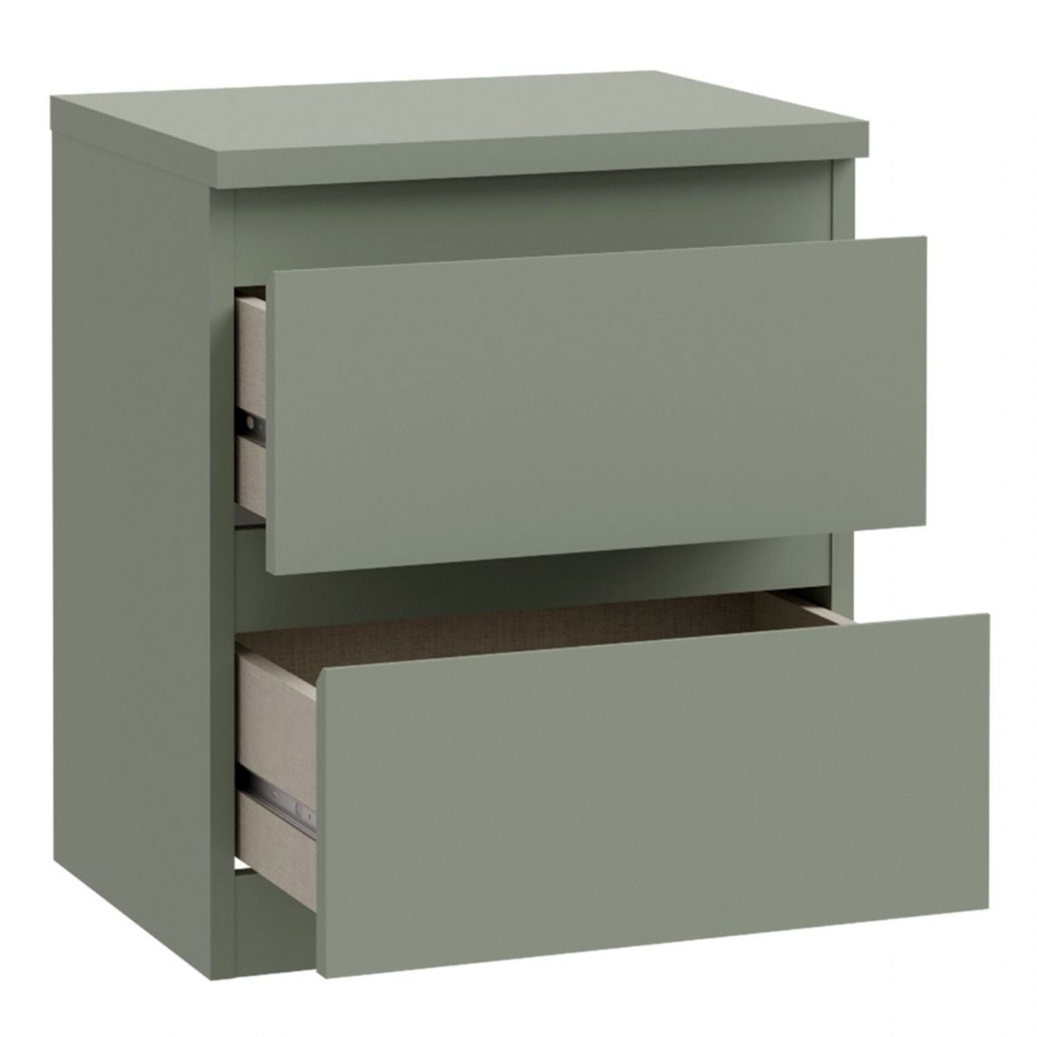 Edmore 2 Drawer Bedside Table in Sage Green