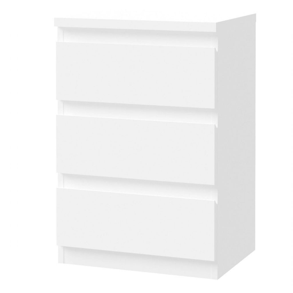 Edmore 3 Drawer Bedside Chest in White