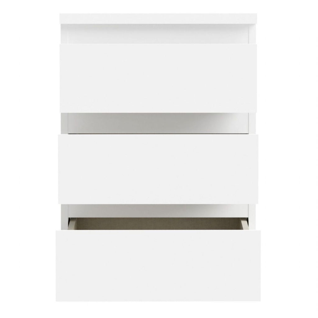 Edmore 3 Drawer Bedside Chest in White