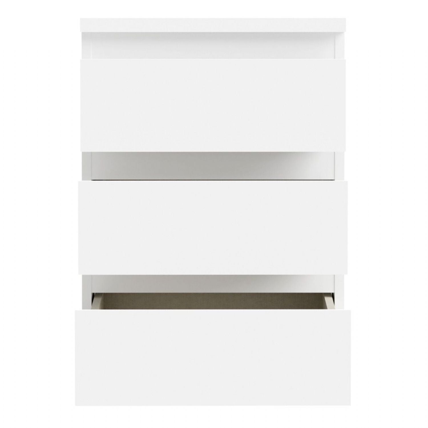 Edmore 3 Drawer Bedside Chest in White