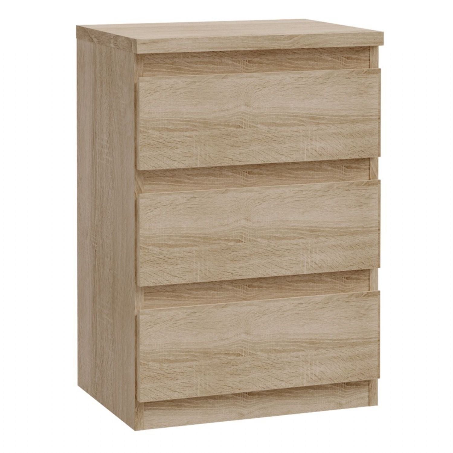 Edmore 3 Drawer Bedside Chest in Sonoma Oak