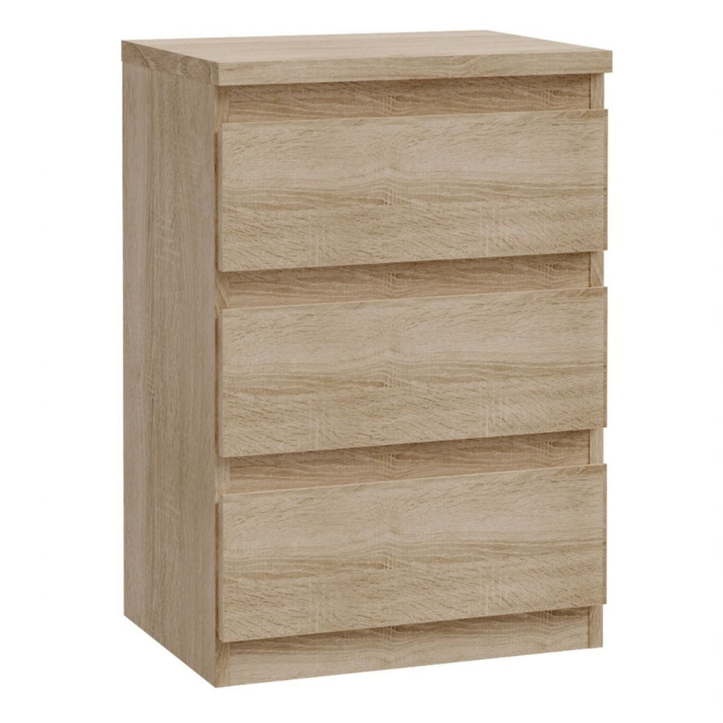 Edmore 3 Drawer Bedside Chest in Sonoma Oak