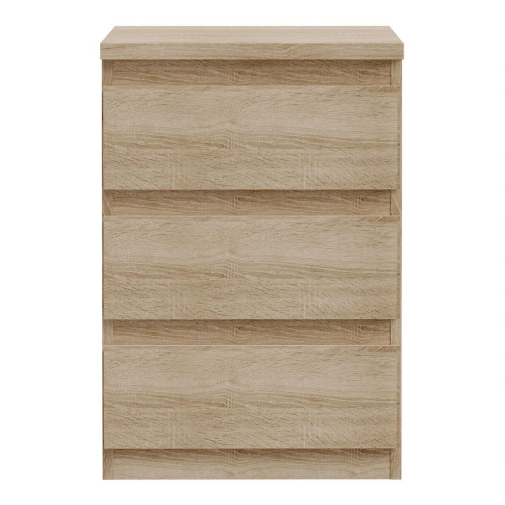 Edmore 3 Drawer Bedside Chest in Sonoma Oak