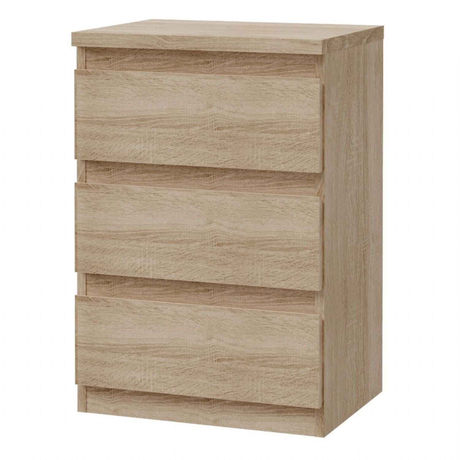 Edmore 3 Drawer Bedside Chest in Sonoma Oak