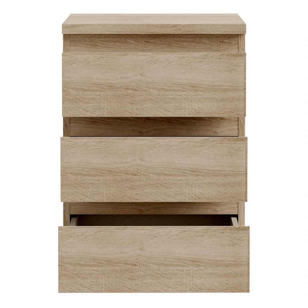 Edmore 3 Drawer Bedside Chest in Sonoma Oak