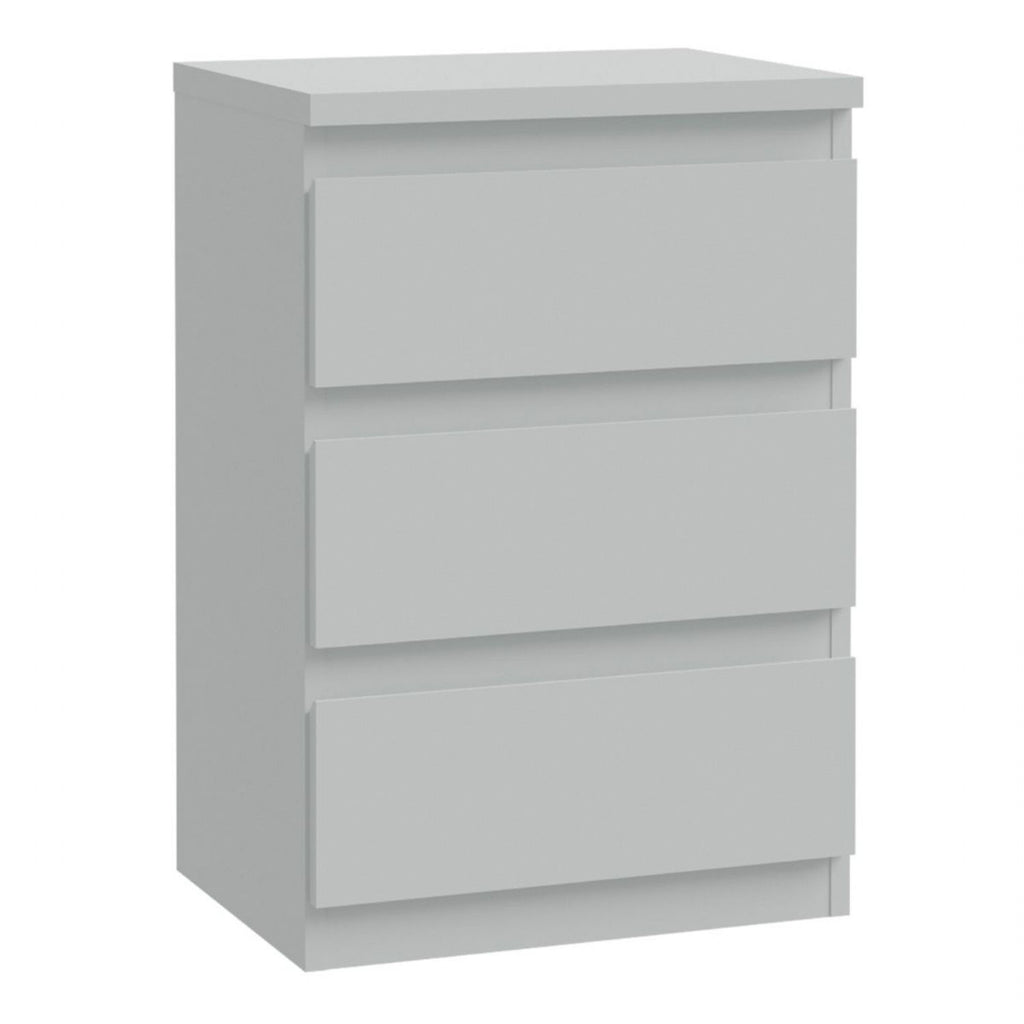 Edmore 3 Drawer Bedside Chest in Light Grey