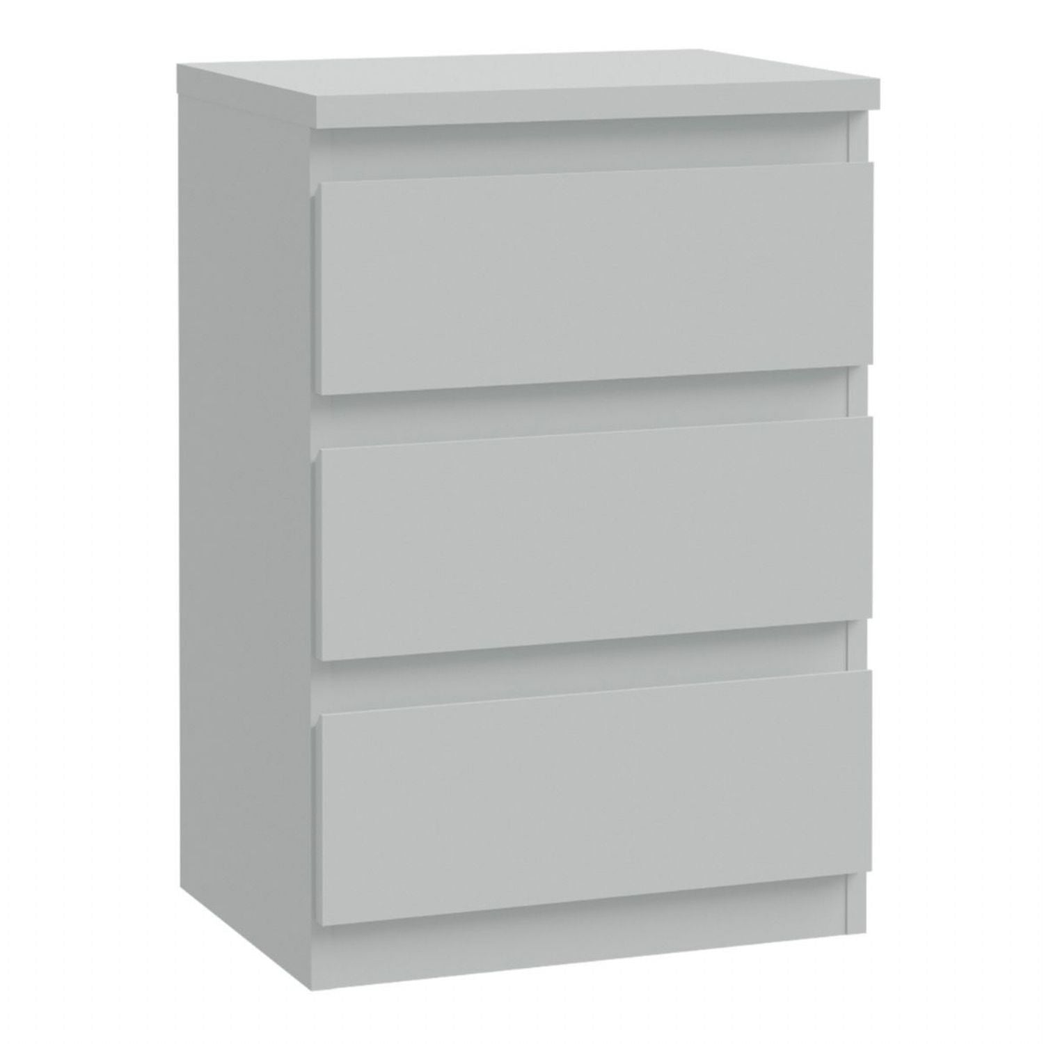 Edmore 3 Drawer Bedside Chest in Light Grey