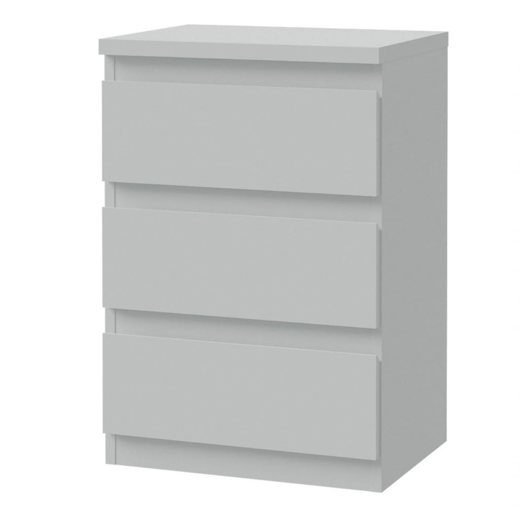 Edmore 3 Drawer Bedside Chest in Light Grey