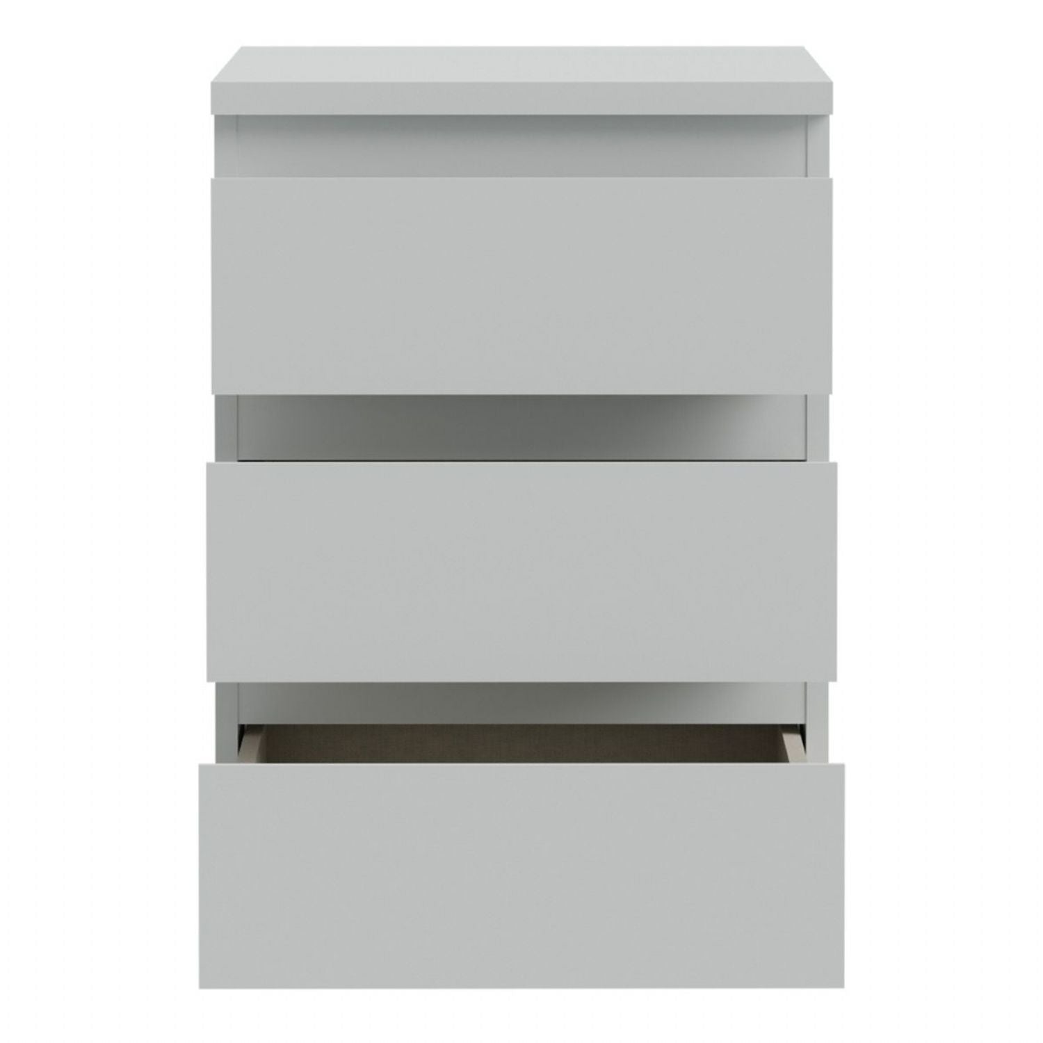 Edmore 3 Drawer Bedside Chest in Light Grey