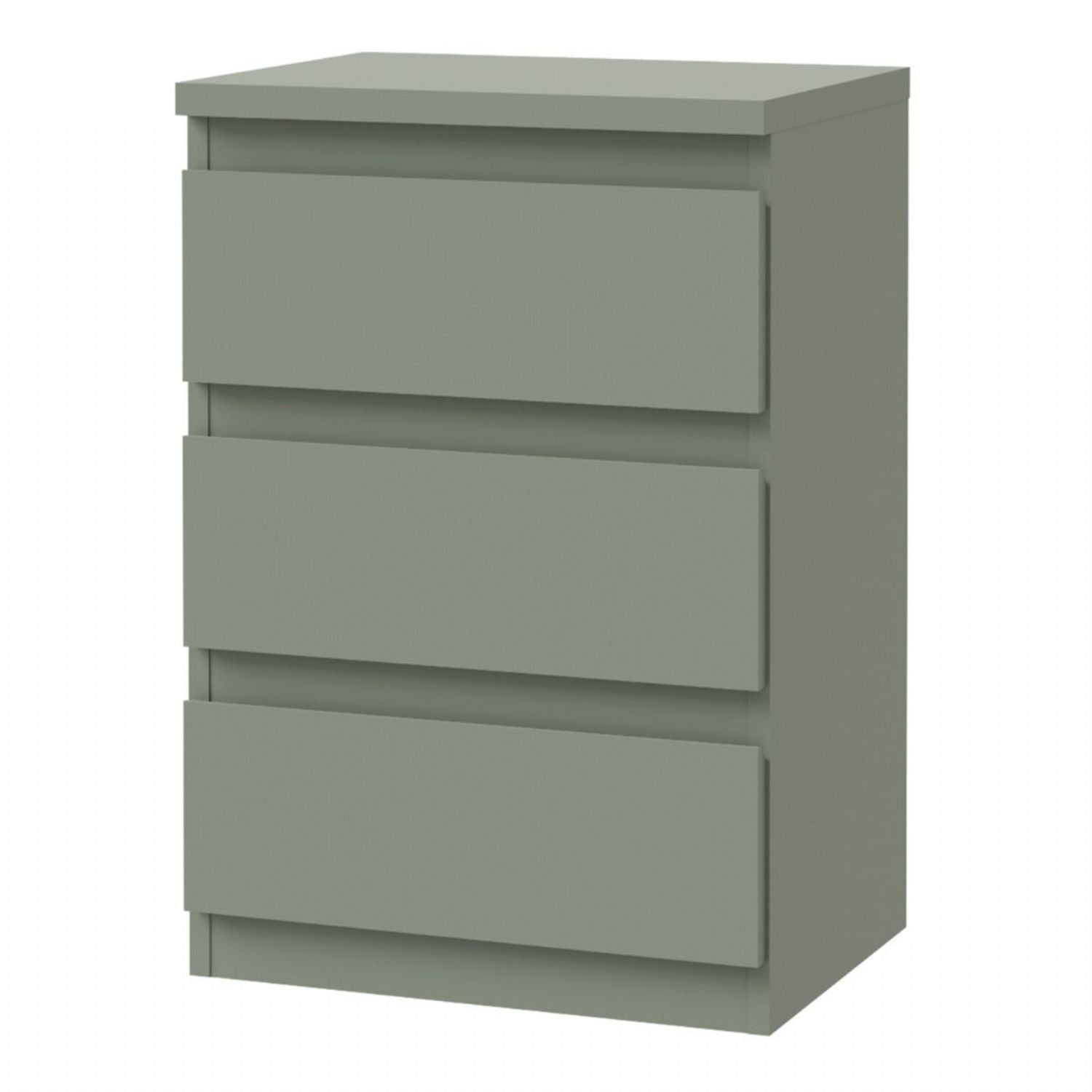 Edmore 3 Drawer Bedside Chest in Sage Green