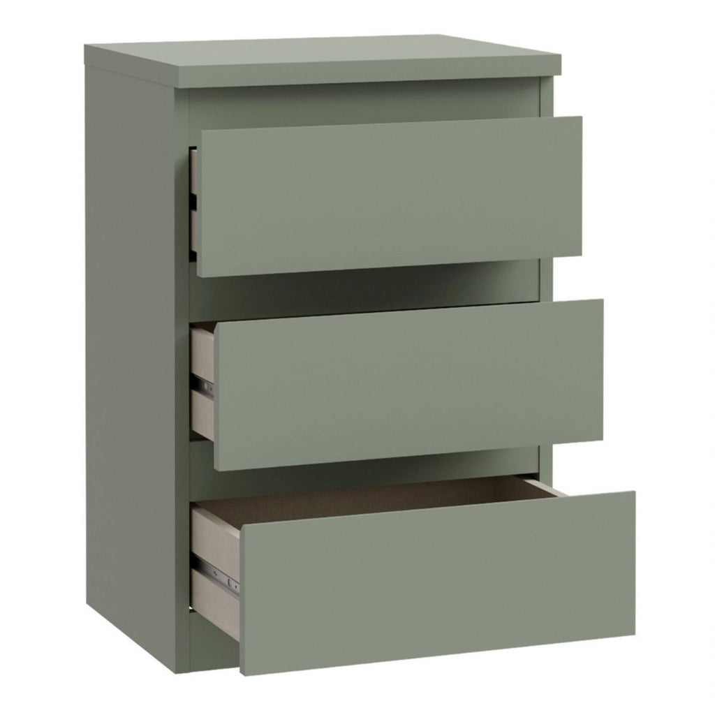 Edmore 3 Drawer Bedside Chest in Sage Green