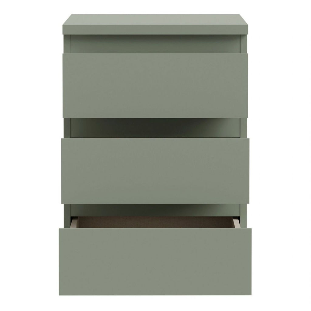 Edmore 3 Drawer Bedside Chest in Sage Green