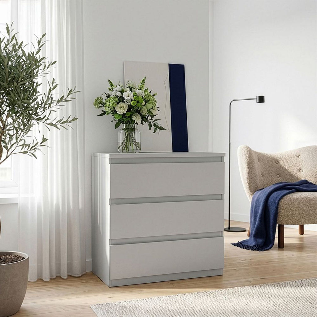 Edmore 3 Drawer Chest in Light Grey