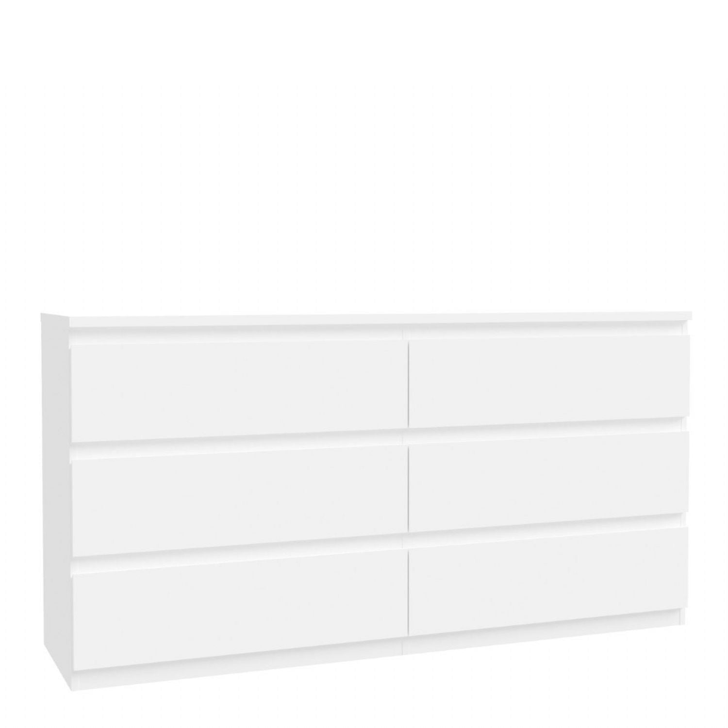 Edmore 6 Drawer Wide Chest in White