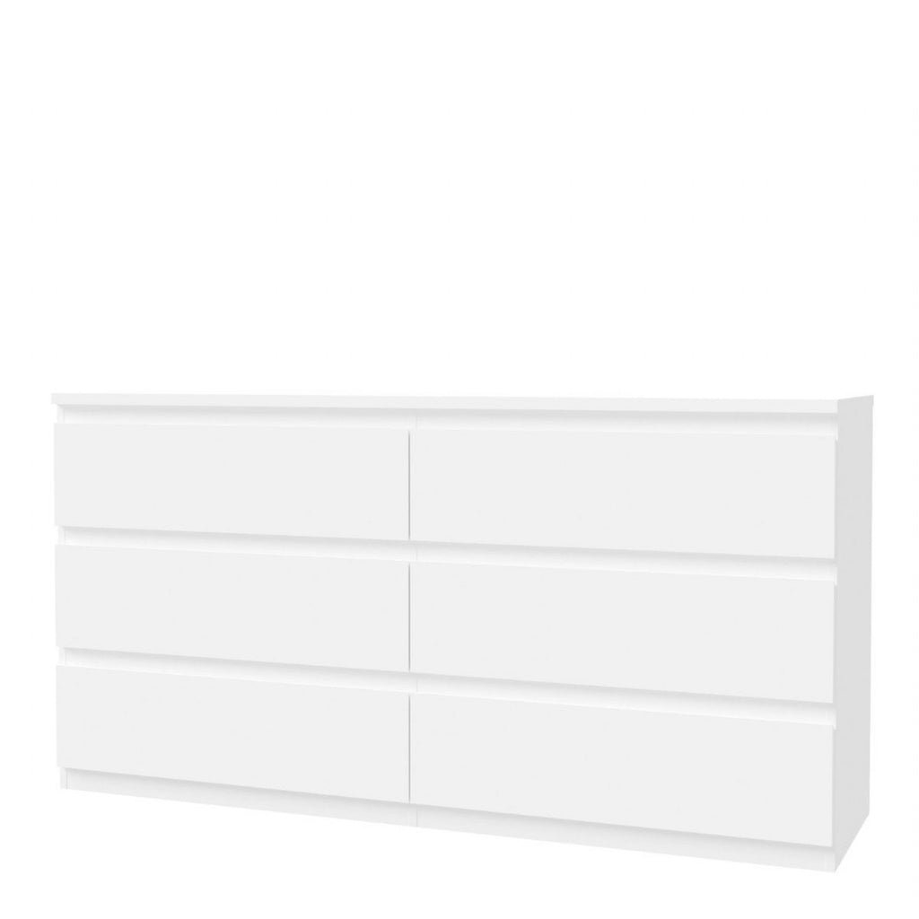 Edmore 6 Drawer Wide Chest in White