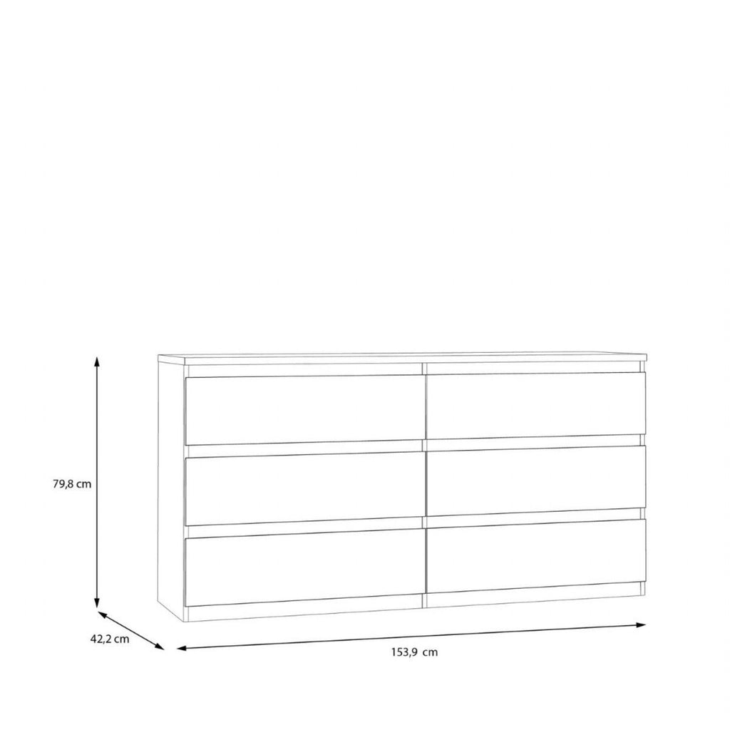 Edmore 6 Drawer Wide Chest in Sonoma Oak