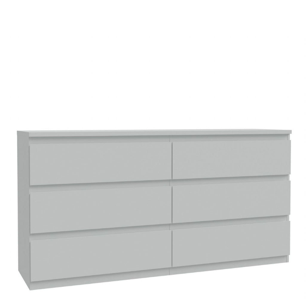 Edmore 6 Drawer Wide Chest in Light Grey