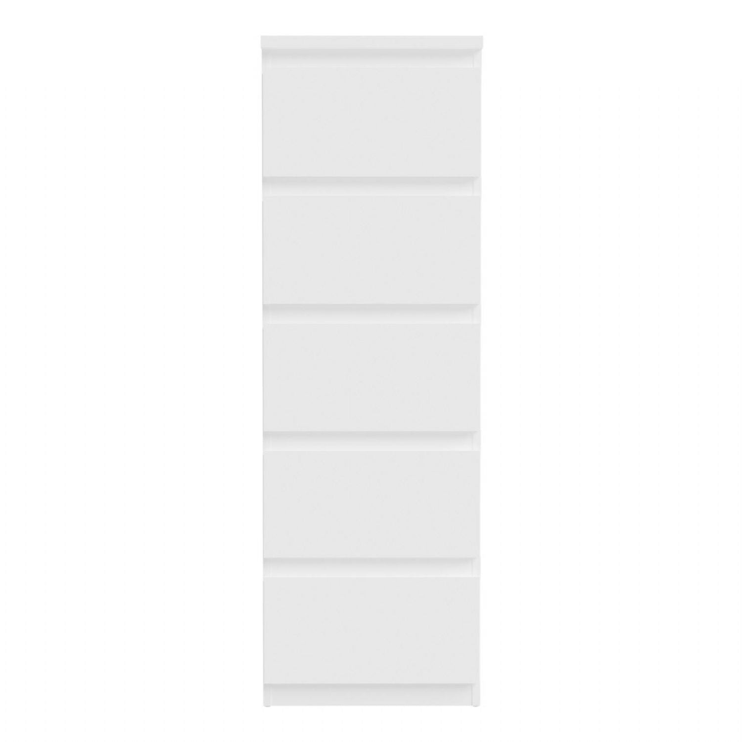 Edmore 5 Drawer Tall Narrow Chest in White