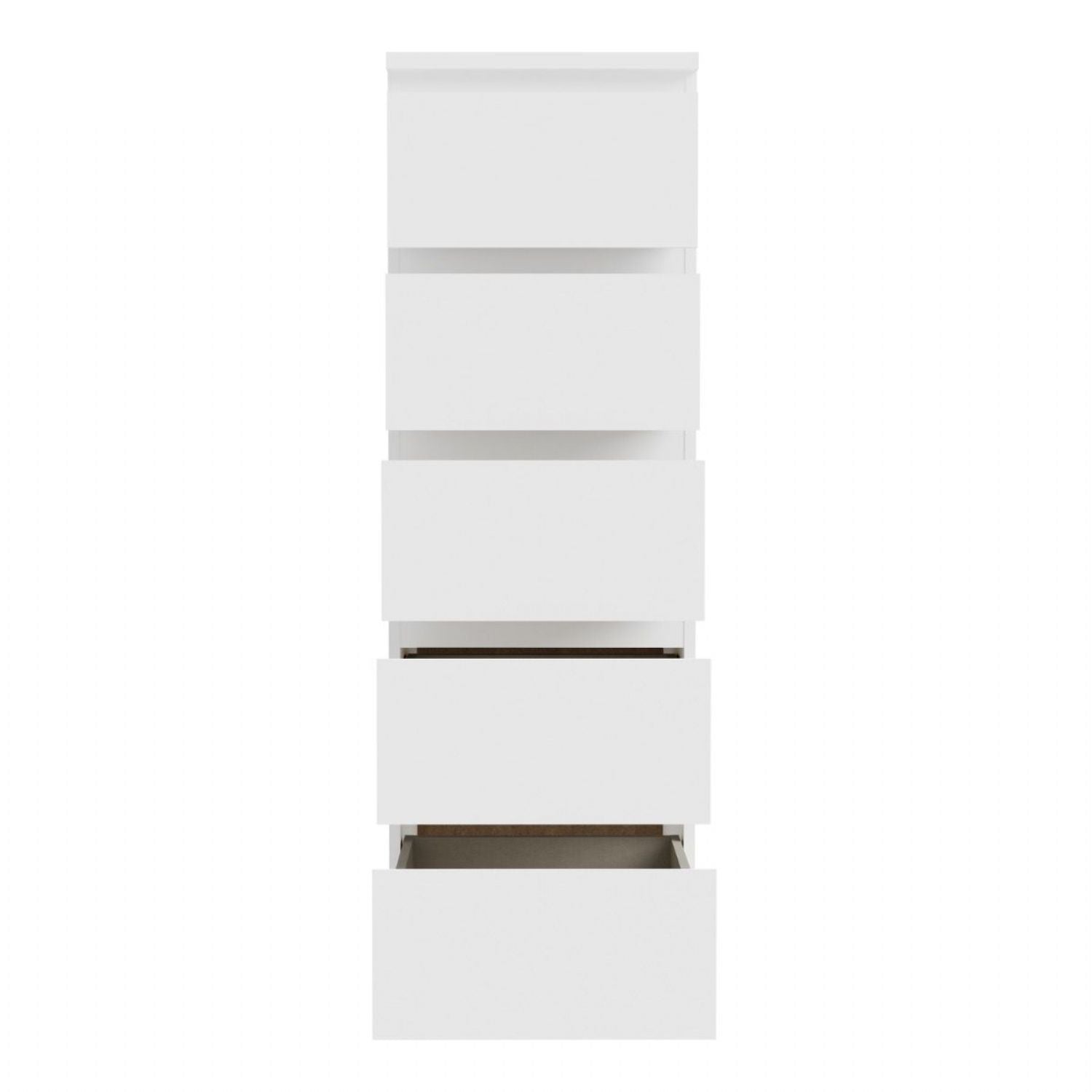 Edmore 5 Drawer Tall Narrow Chest in White