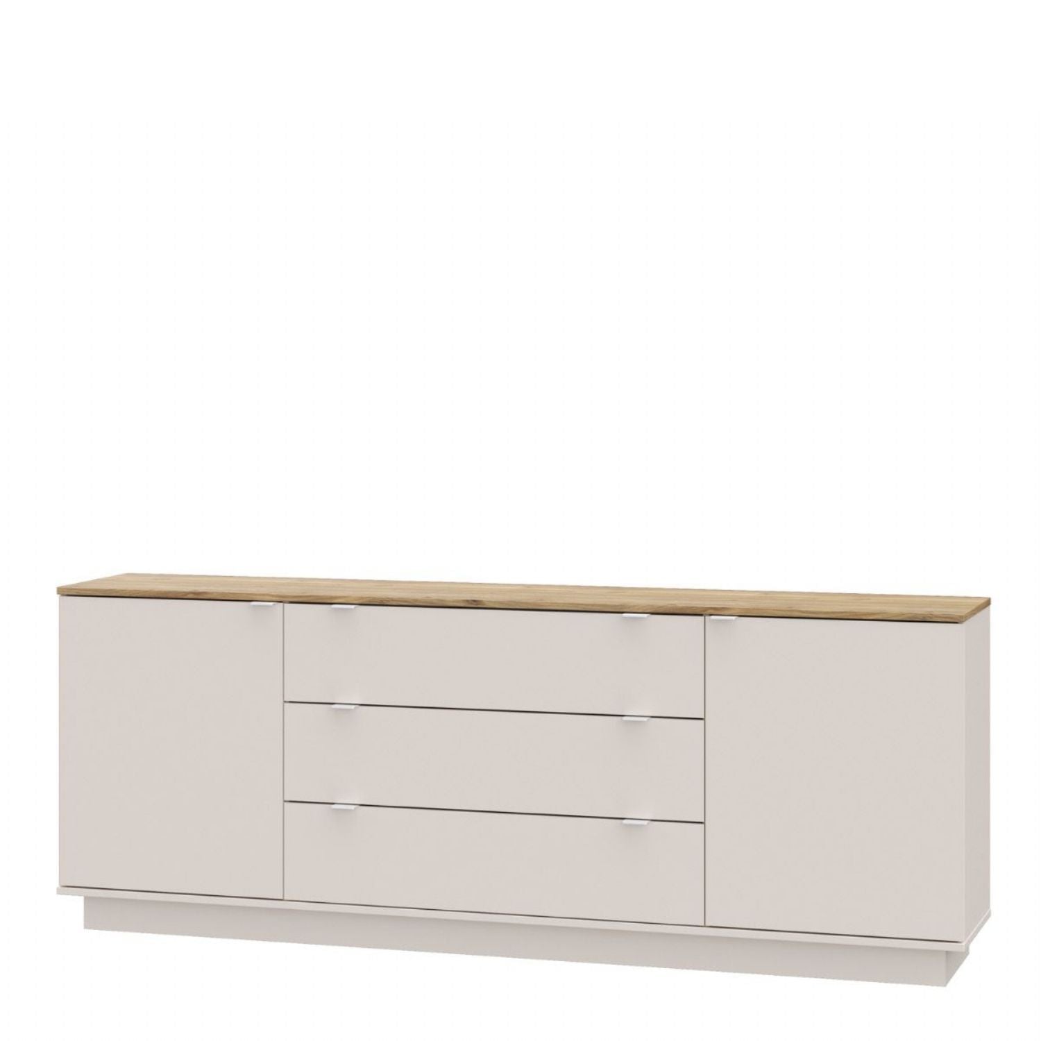 Ganymede Large Sideboard with 3 Drawers & 2 Doors in Mauvella Oak and Sand