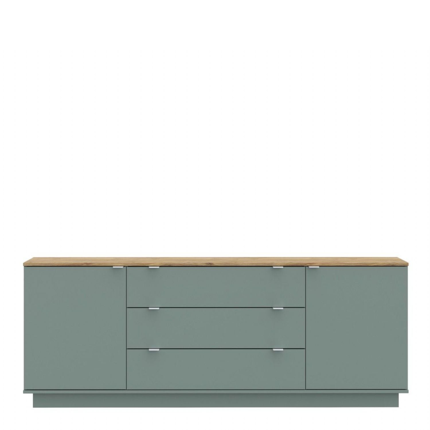 Ganymede Large Sideboard with 3 Drawers & 2 Doors in Mauvella Oak and Sage