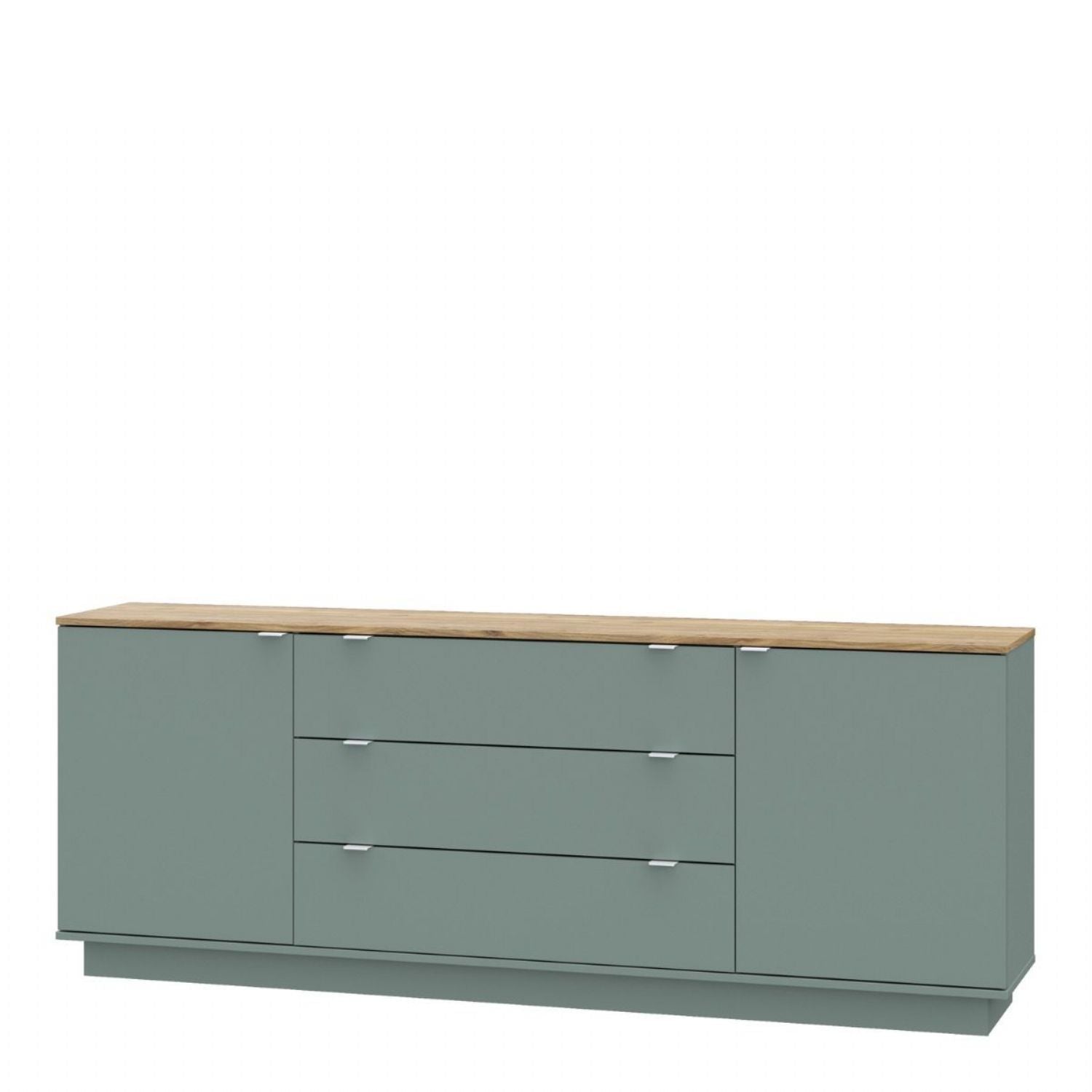 Ganymede Large Sideboard with 3 Drawers & 2 Doors in Mauvella Oak and Sage