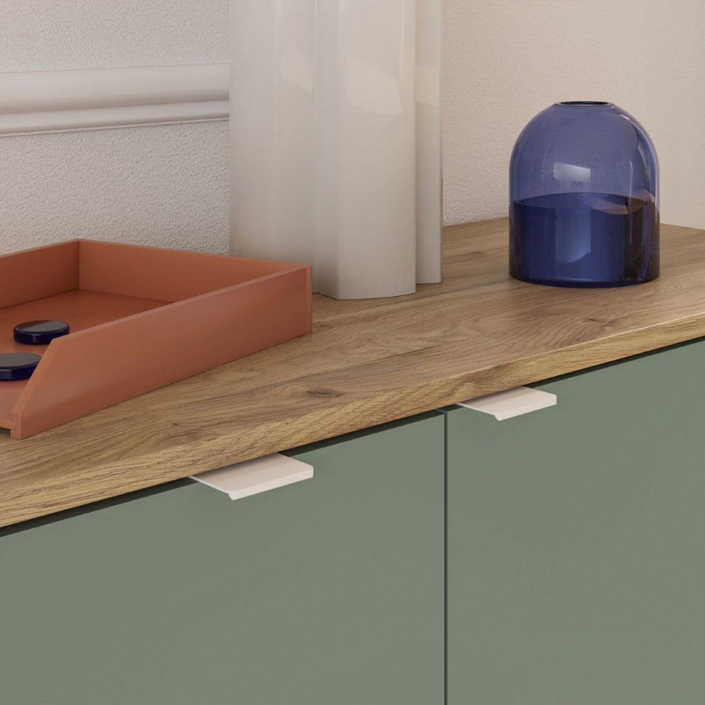 Ganymede Large Sideboard with 3 Drawers & 2 Doors in Mauvella Oak and Sage