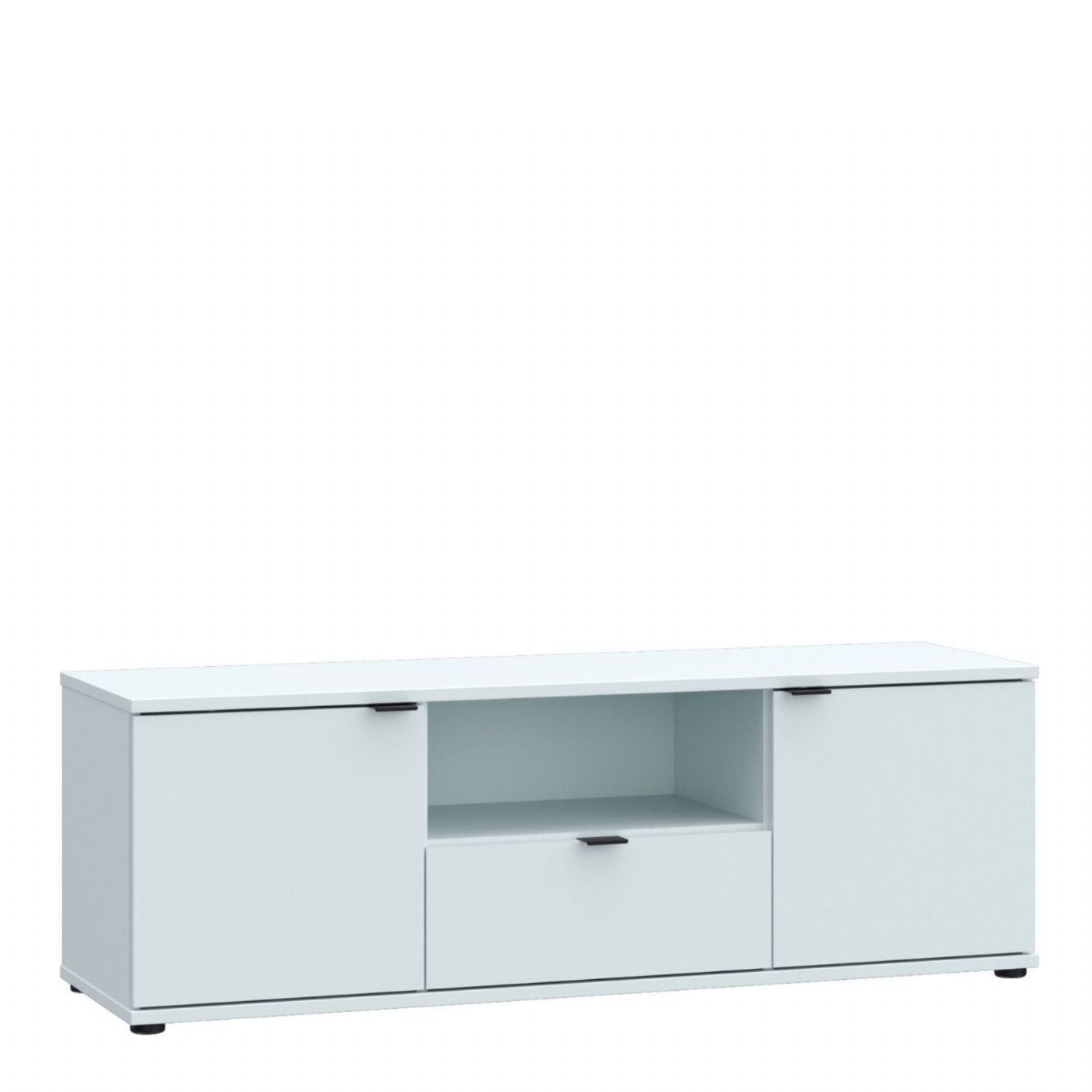 Ganymede Wide TV Unit with Open Shelf, Drawer &amp; 2 Doors in Light Grey