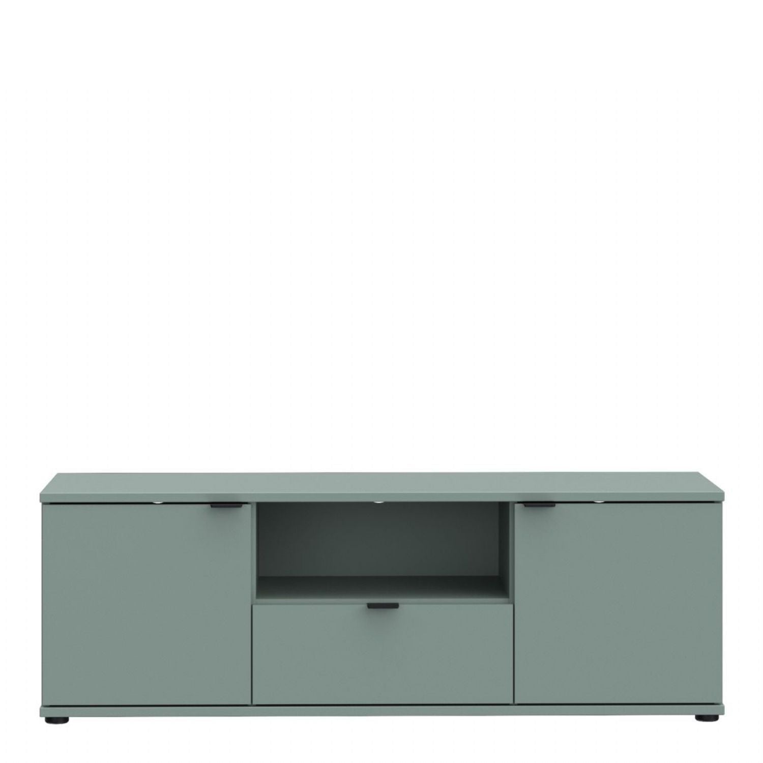 Ganymede Wide TV Unit with Open Shelf & 2 Doors in Sage Green