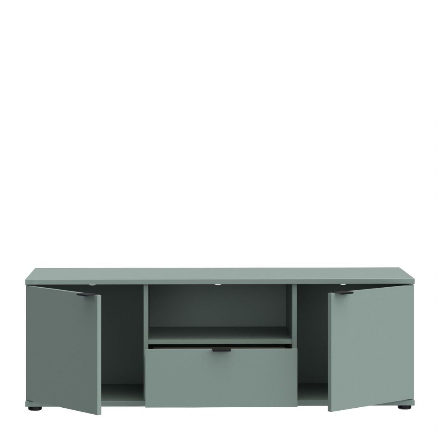 Ganymede Wide TV Unit with Open Shelf & 2 Doors in Sage Green