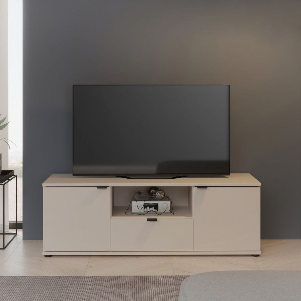 Ganymede TV Unit with Open Shelf, Drawer & 2 Doors in Sand