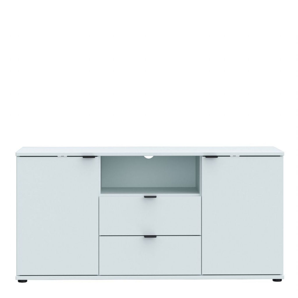 Ganymede TV Unit with Open Shelf, Drawer & 2 Doors in Light Grey