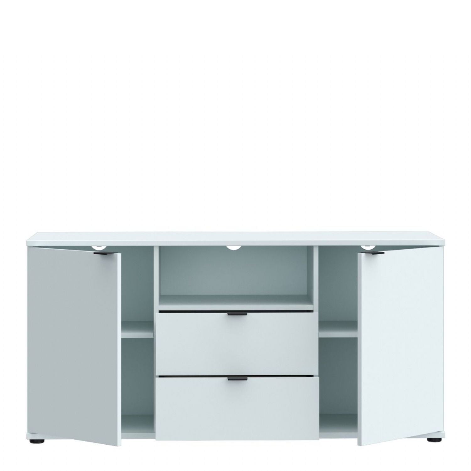 Ganymede TV Unit with Open Shelf, Drawer & 2 Doors in Light Grey