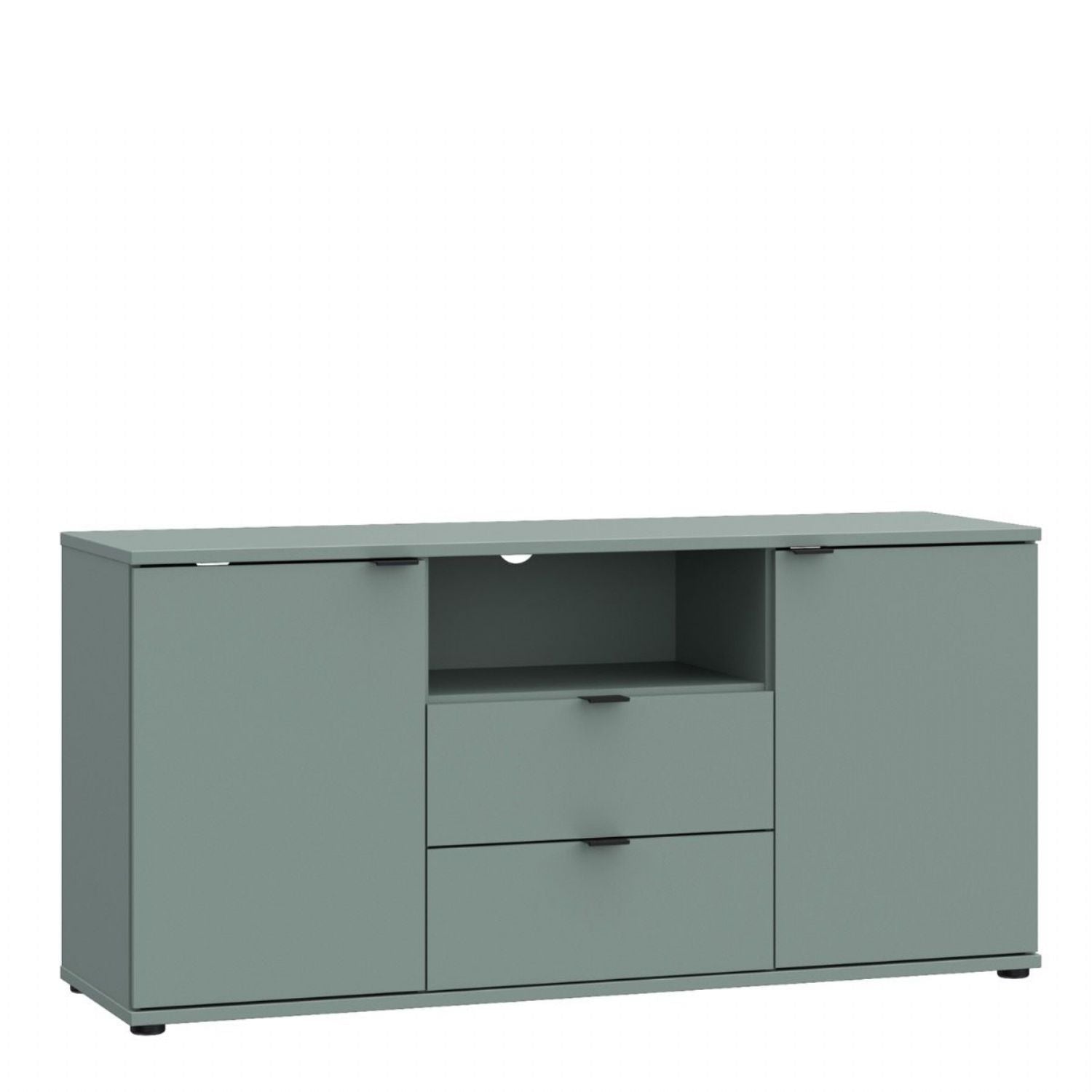 Ganymede TV Unit with Open Shelf, Drawer &amp; 2 Doors in Sage Green