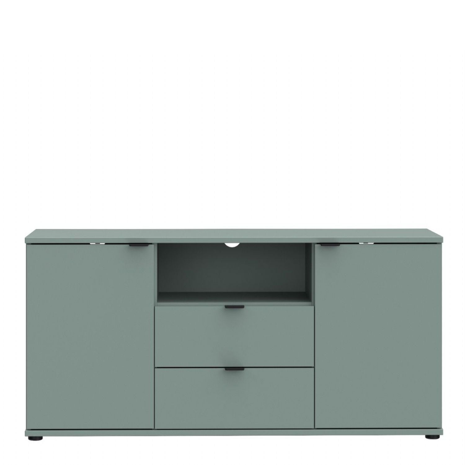 Ganymede TV Unit with Open Shelf, Drawer & 2 Doors in Sage Green