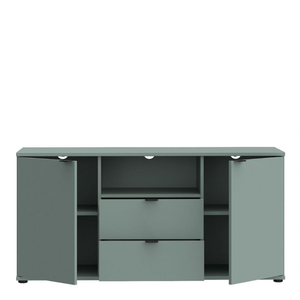 Ganymede TV Unit with Open Shelf, Drawer & 2 Doors in Sage Green