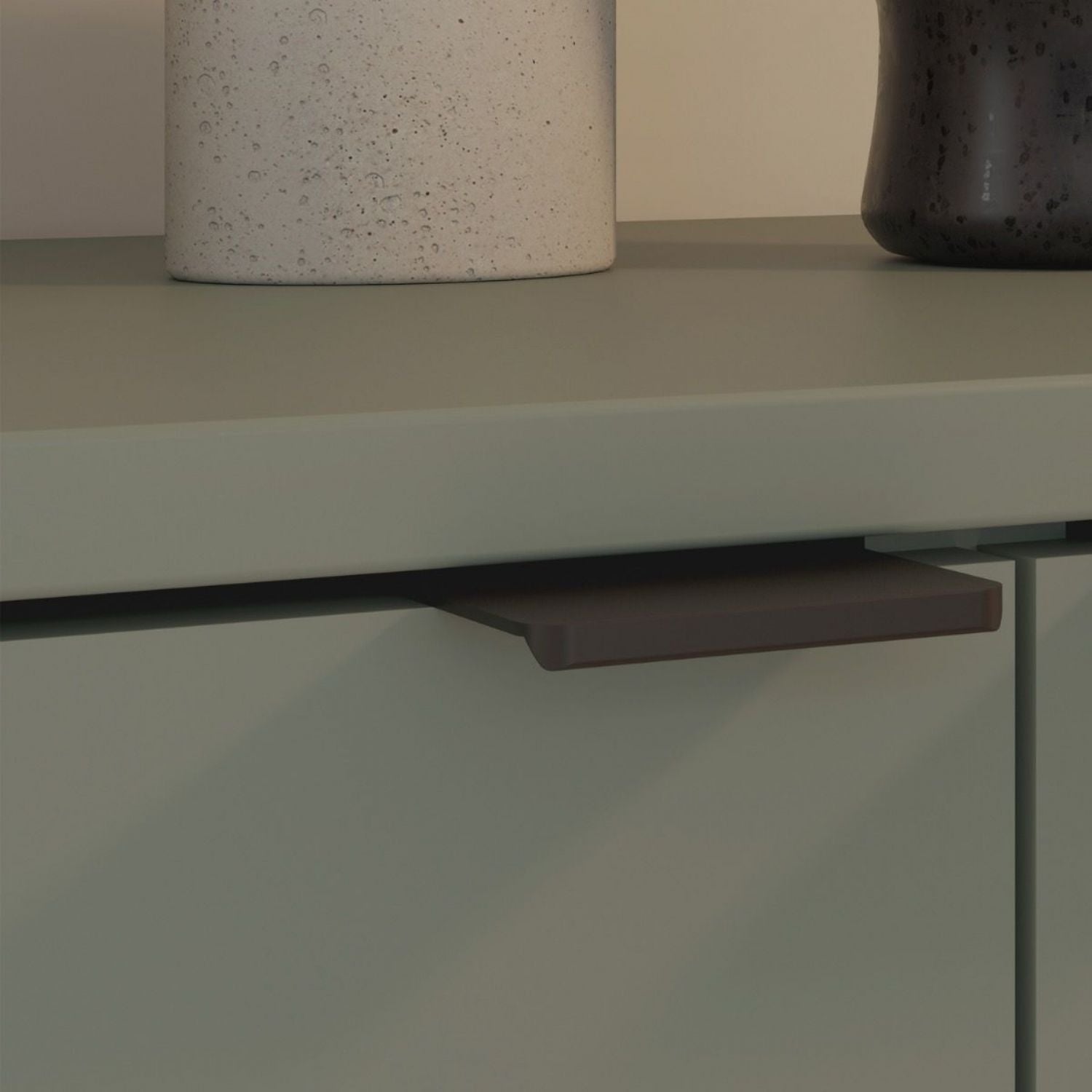 Ganymede TV Unit with Open Shelf, Drawer & 2 Doors in Sage Green