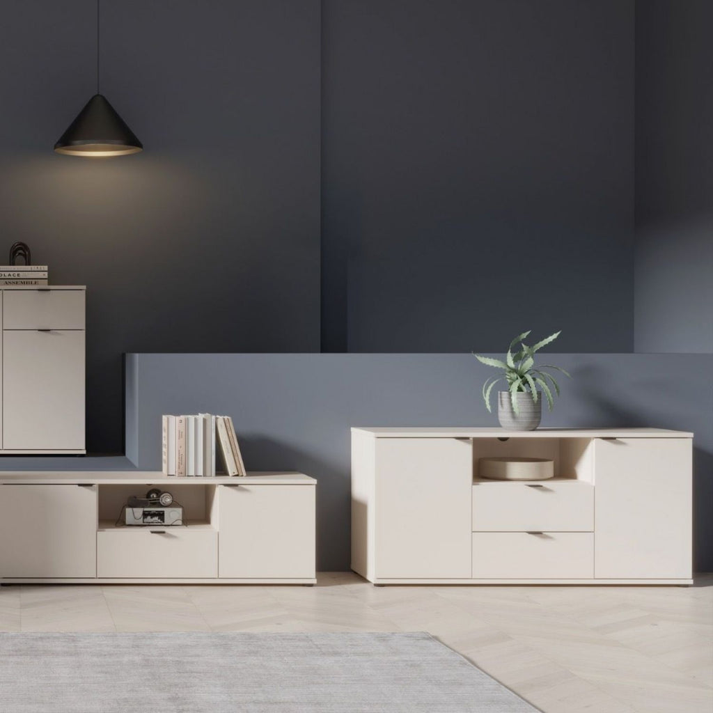 Ganymede TV Unit with Open Shelf, 2 Drawers & 2 Doors in Sand