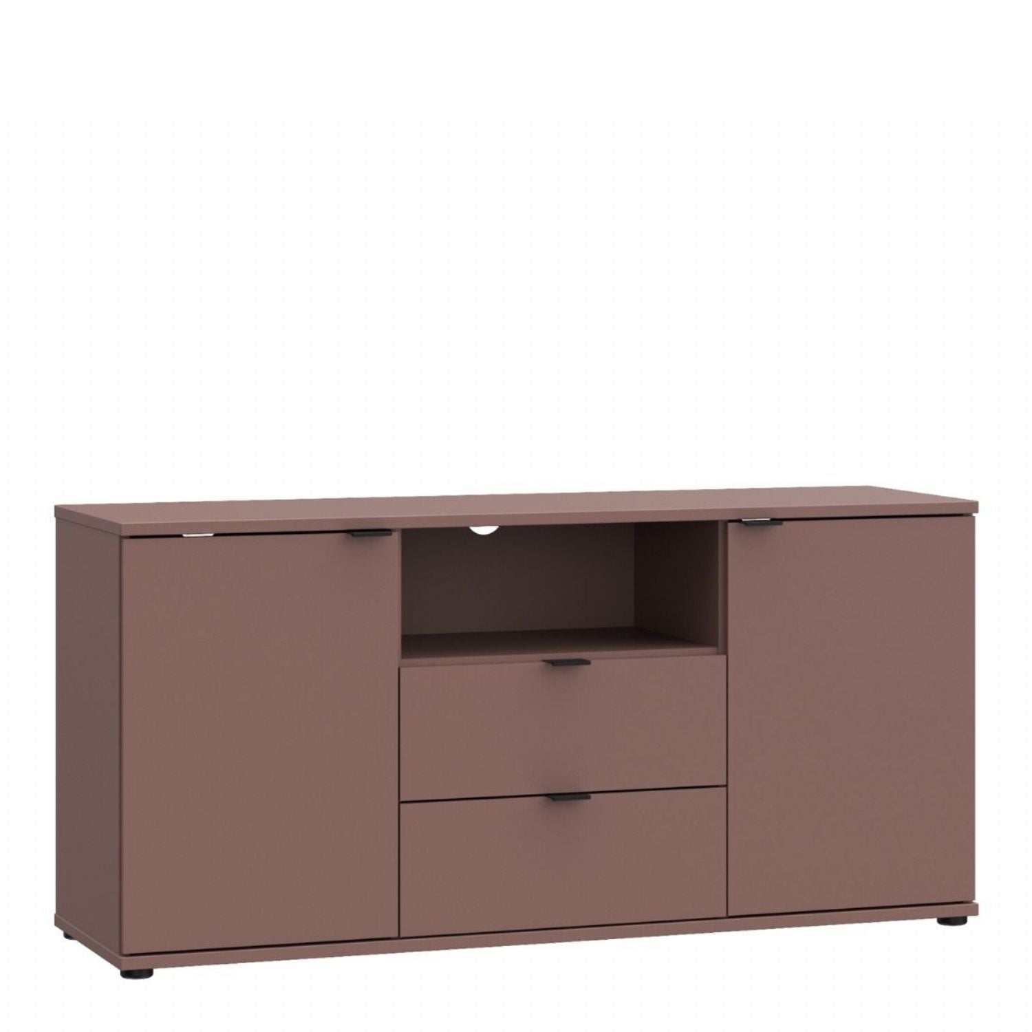 Ganymede TV Unit with Open Shelf, 2 Drawers &amp; 2 Doors in Terracotta