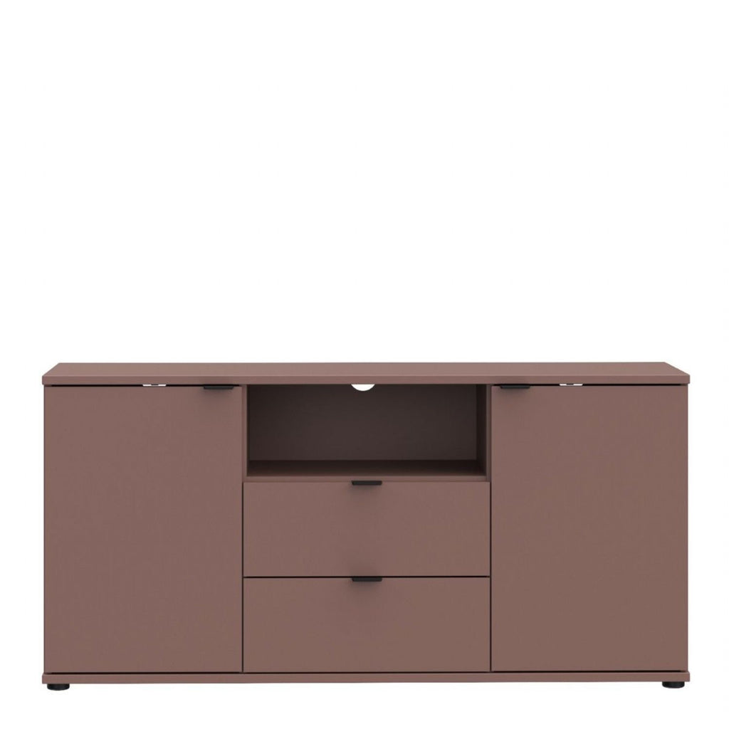 Ganymede TV Unit with Open Shelf, 2 Drawers & 2 Doors in Terracotta