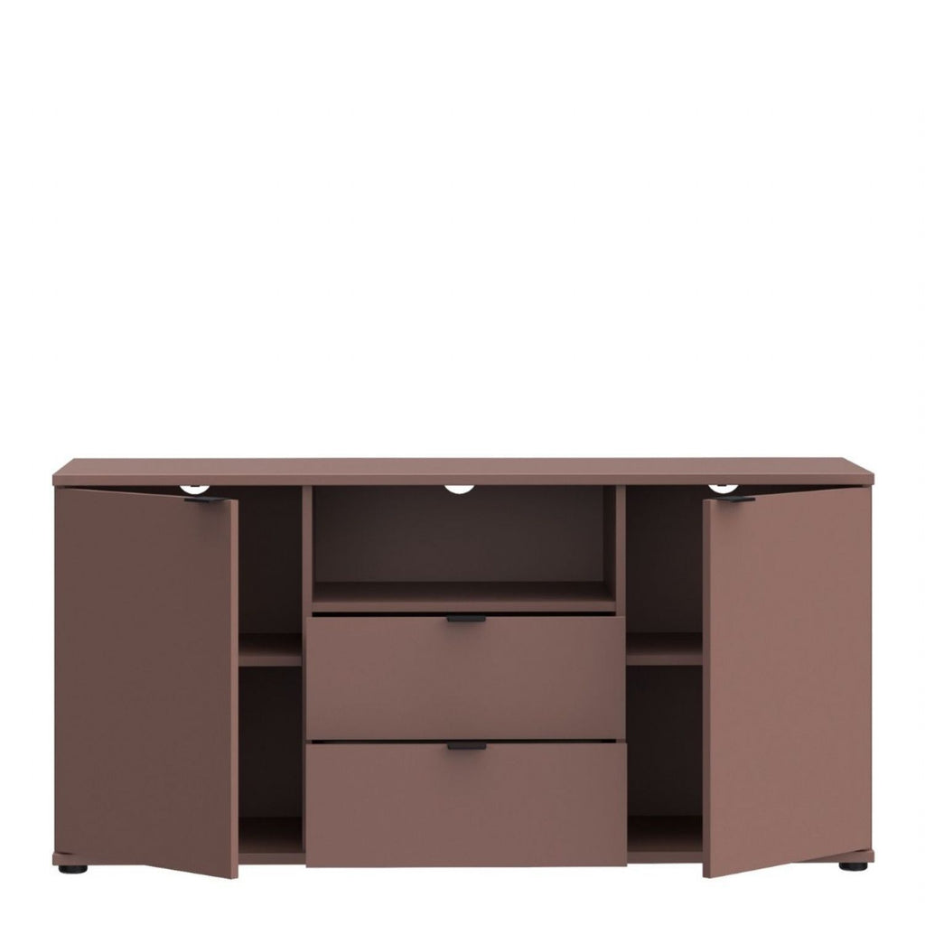 Ganymede TV Unit with Open Shelf, 2 Drawers & 2 Doors in Terracotta