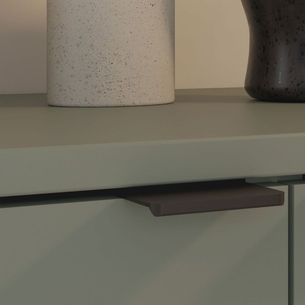 Ganymede Wide TV Unit with Open Shelving, 2 Drawers & 2 Doors in Sage Green