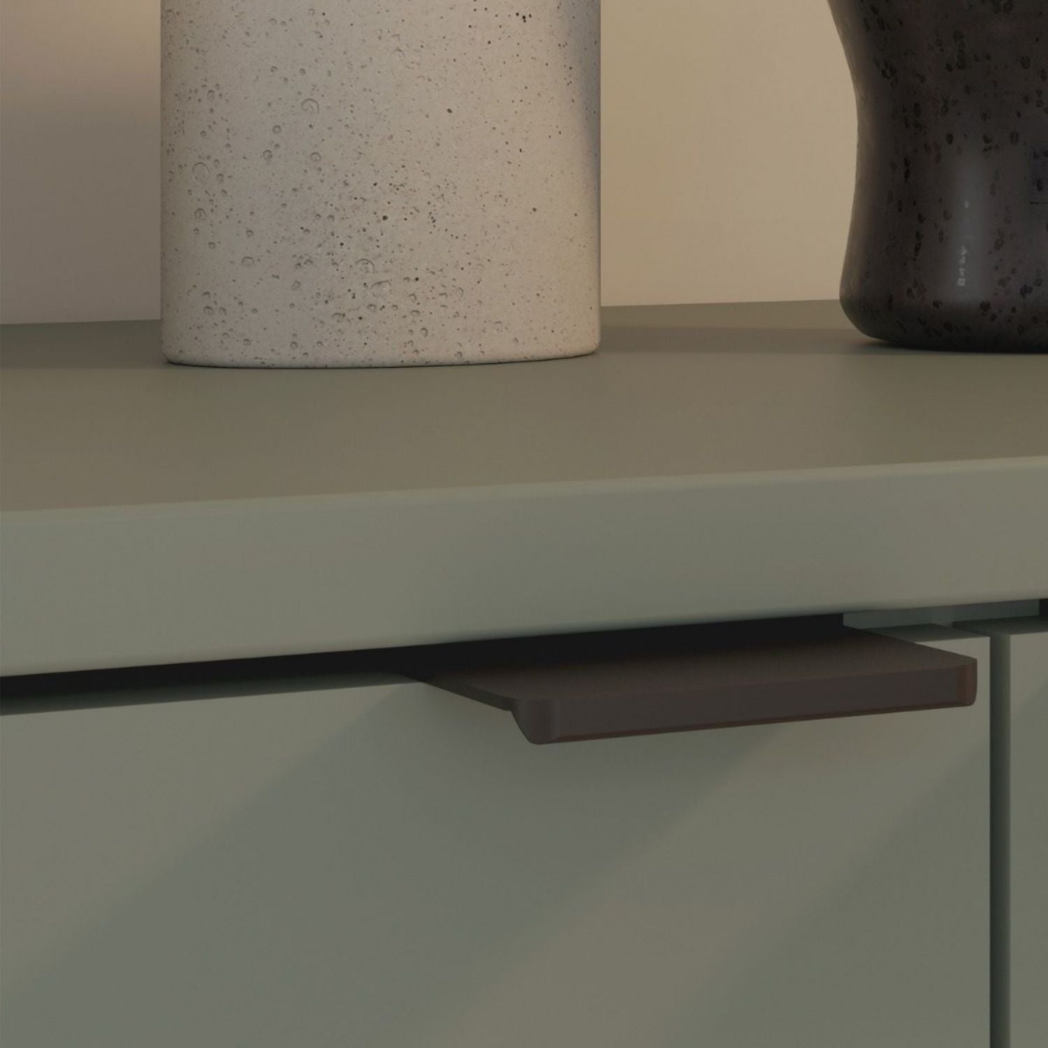 Ganymede Wide TV Unit with Open Shelving, 2 Drawers & 2 Doors in Sage Green