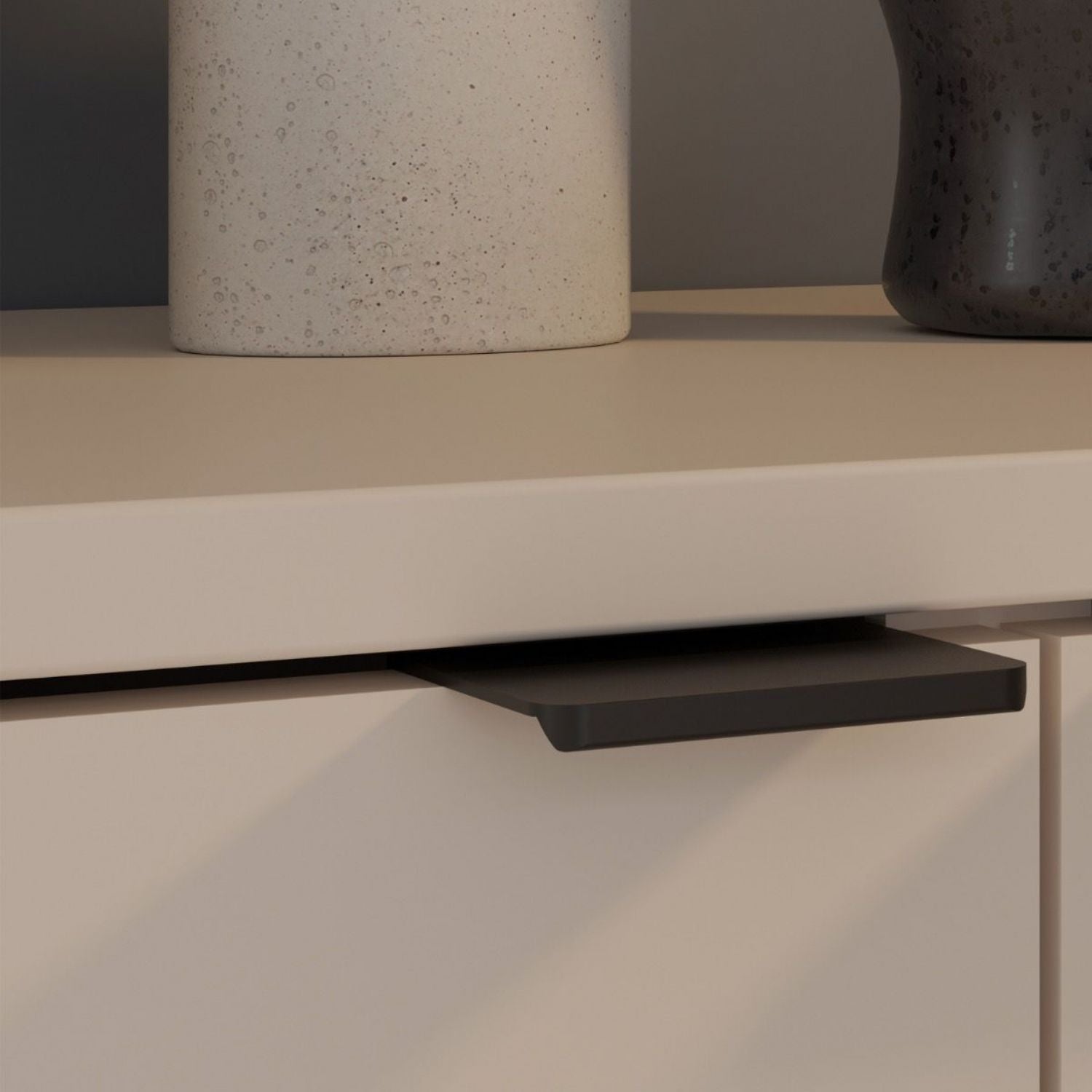 Ganymede Wide TV Unit with Open Shelving, 2 Drawers & 2 Doors in Sand