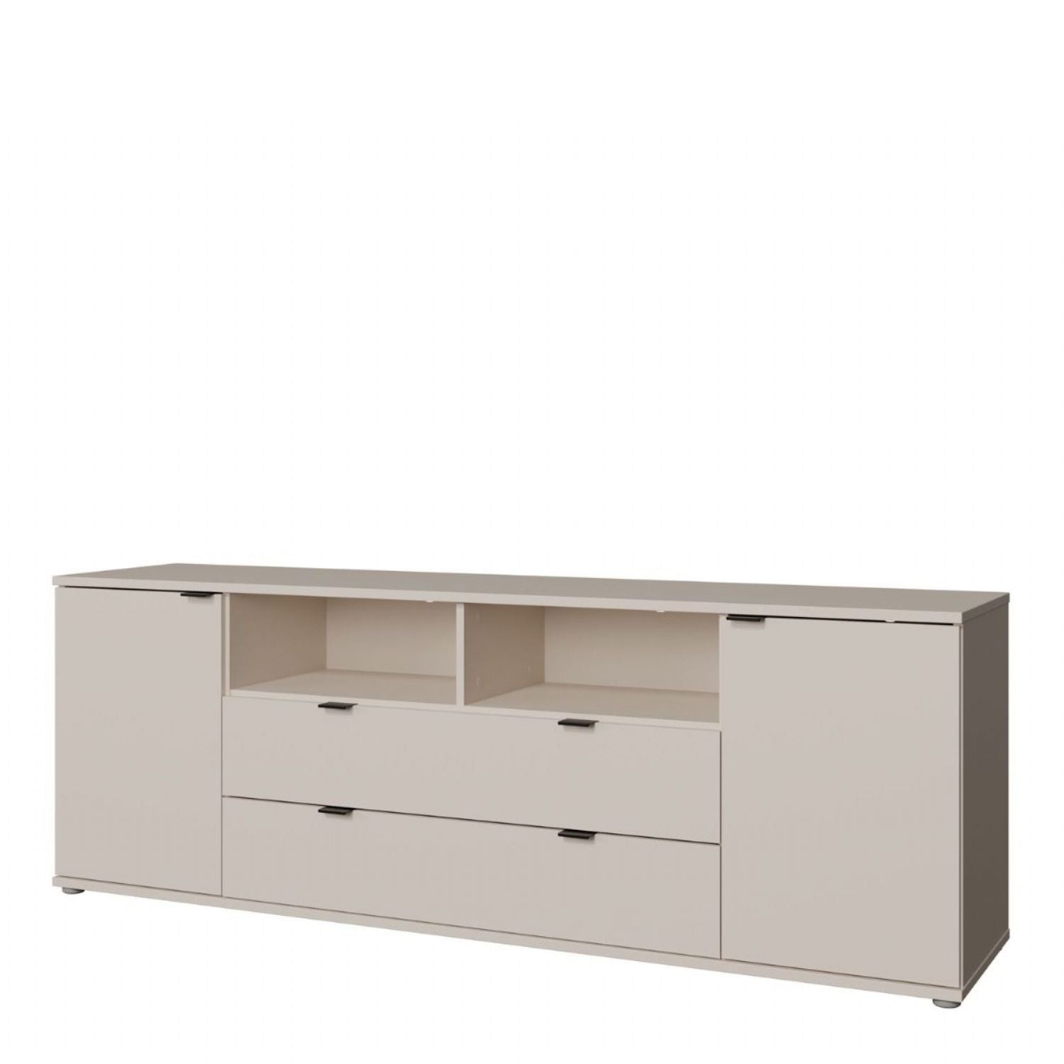 Ganymede Wide TV Unit with Open Shelving, 2 Drawers & 2 Doors in Sand