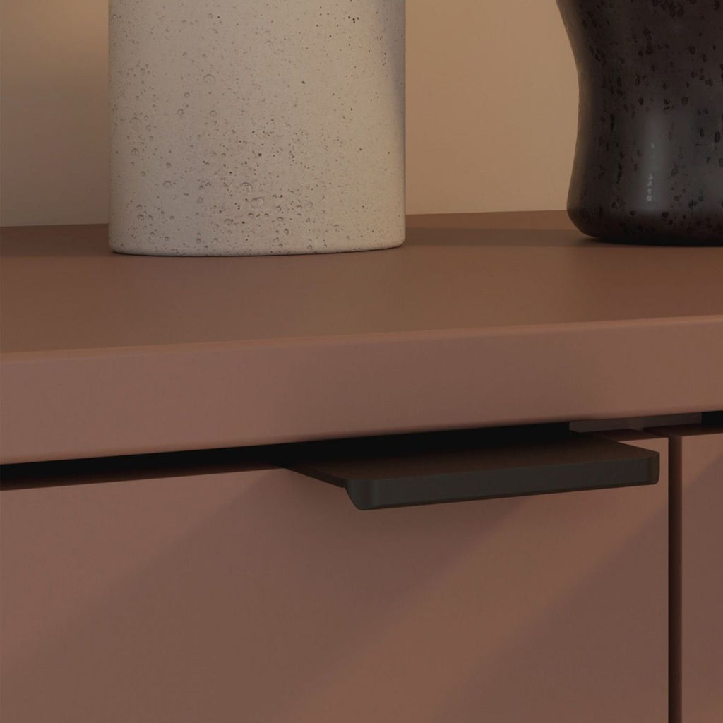 Ganymede Wide TV Unit with Open Shelving, 2 Drawers & 2 Doors in Terracotta